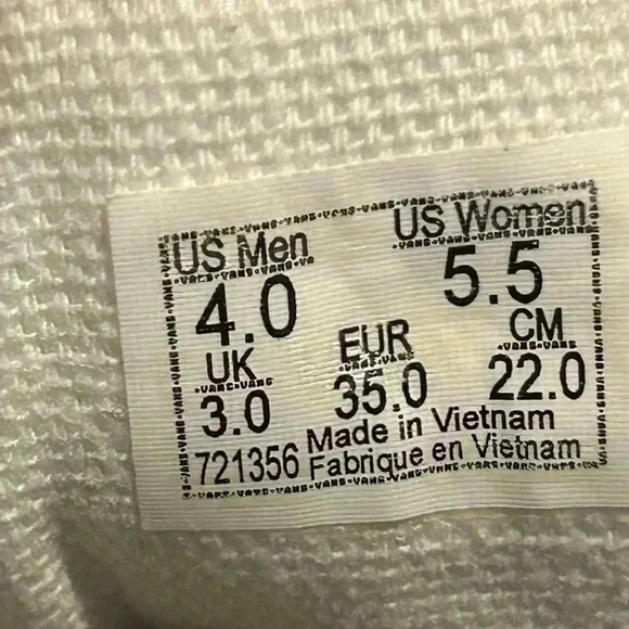 Unisex Vans Off The Wall 721356 Gray White Shoes Hook & Loop Closure Sneakers 4Y - Picture 9 of 9